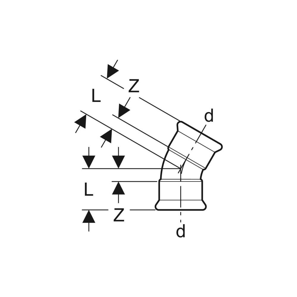 Geberit Mapress Edelstahl Bogen 30 Grad, Außendurchmesser 22mm... GEBERIT-36123 4024723361237 (Abb. 4)
