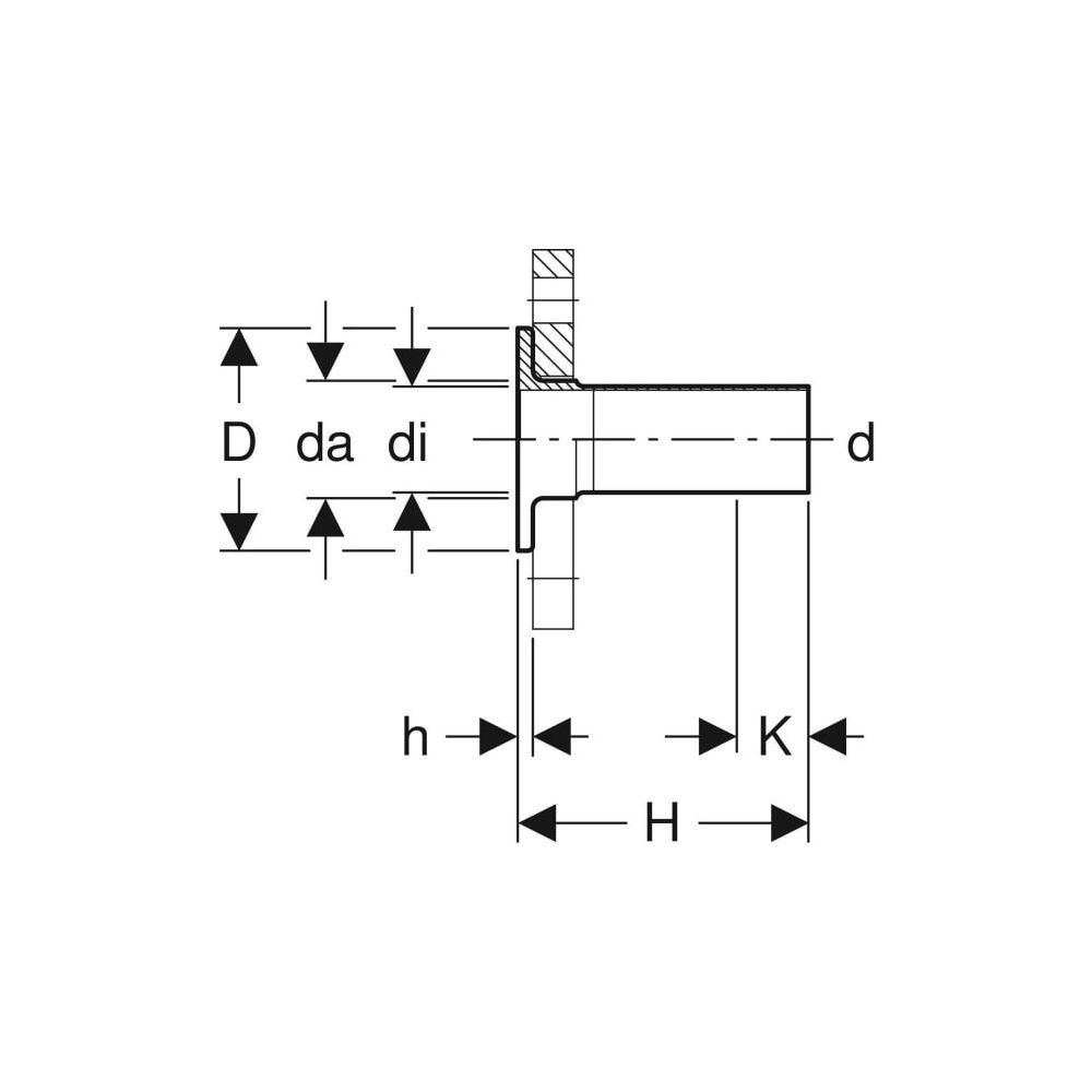 Geberit Mapress Edelstahl Bund mit Einschubende, für Losflansch 10/16 bar Außendurchmess... GEBERIT-36146 4024723361466 (Abb. 4)