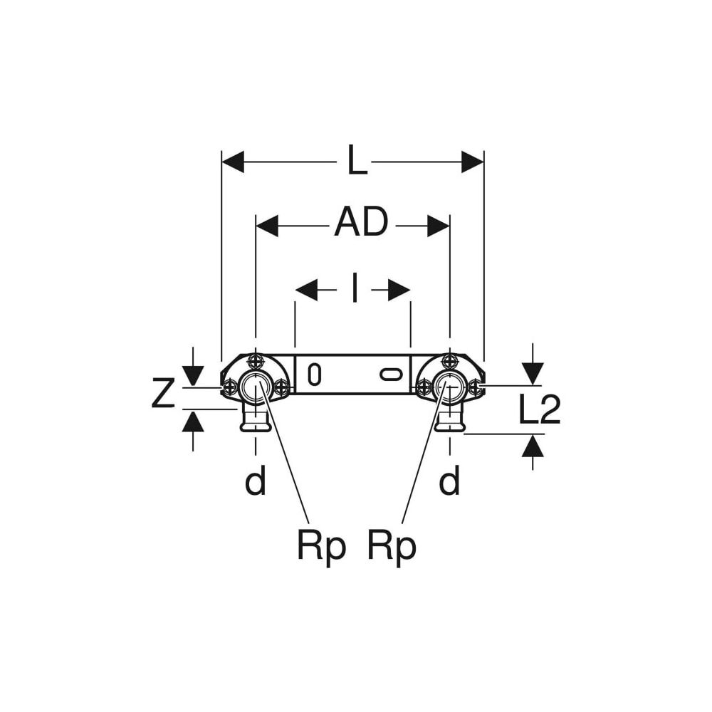 Geberit Mapress Kupfer Anschlusswinkel 90 Grad vormontiert, zweifach, d 15mm, Rp 1/2″, L... GEBERIT-63473 4024723634737 (Abb. 5)