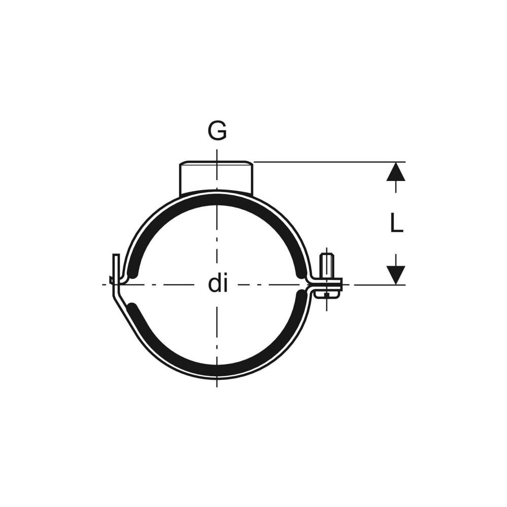 Geberit Silent db20 Rohrschelle gedämmt, mit Gewindemuffe G 1" di 178mm, G 1″... GEBERIT-315813261 4025416862369 (Abb. 4)