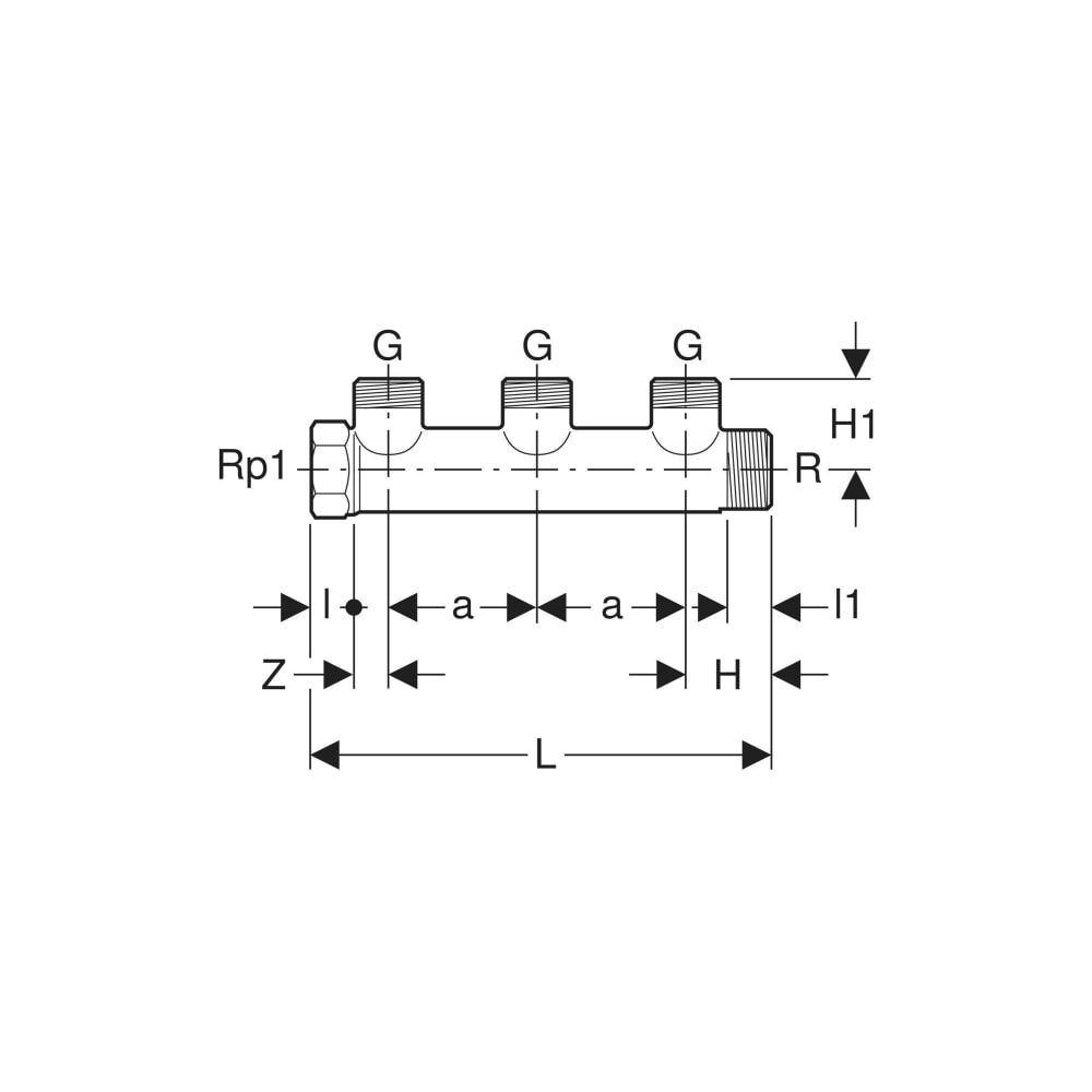 Geberit Verteiler mit Gewindeanschluss, Verteilerabgang für Eurokonus, R 3/4″, G 3/4... GEBERIT-602423001 4025416835776 (Abb. 4)