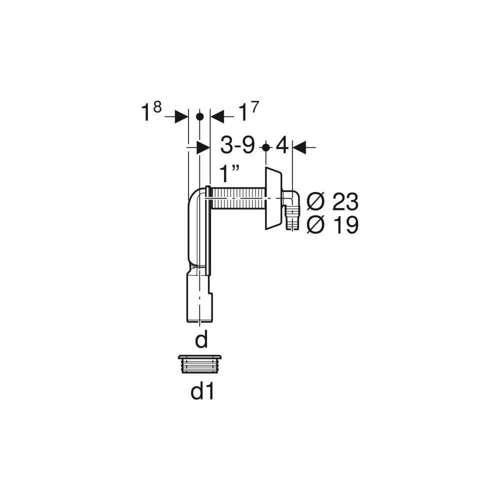 Geberit Unterputz-Geruchsverschluss für Geräte, mit einem Anschluss Außendurchmesser... GEBERIT-152235211 4025416743378 (Abb. 4)