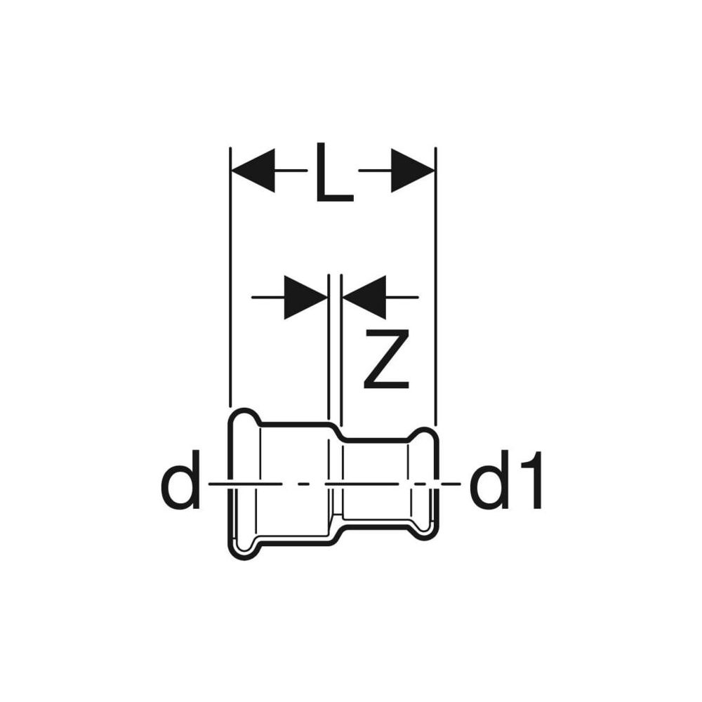 Geberit Mapress Kupfer Muffe reduziert Außendurchmesser 22mm... GEBERIT-62055 4024723620556 (Abb. 3)