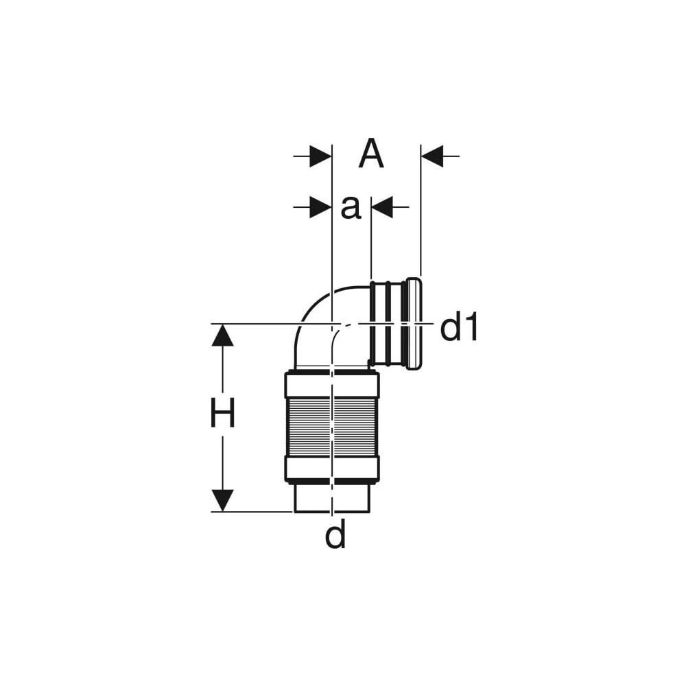 Geberit PE Anschlussbogen 90 Grad für WC, ausziehbar Außendurchmesser 110mm... GEBERIT-241525001 4025416725725 (Abb. 4)
