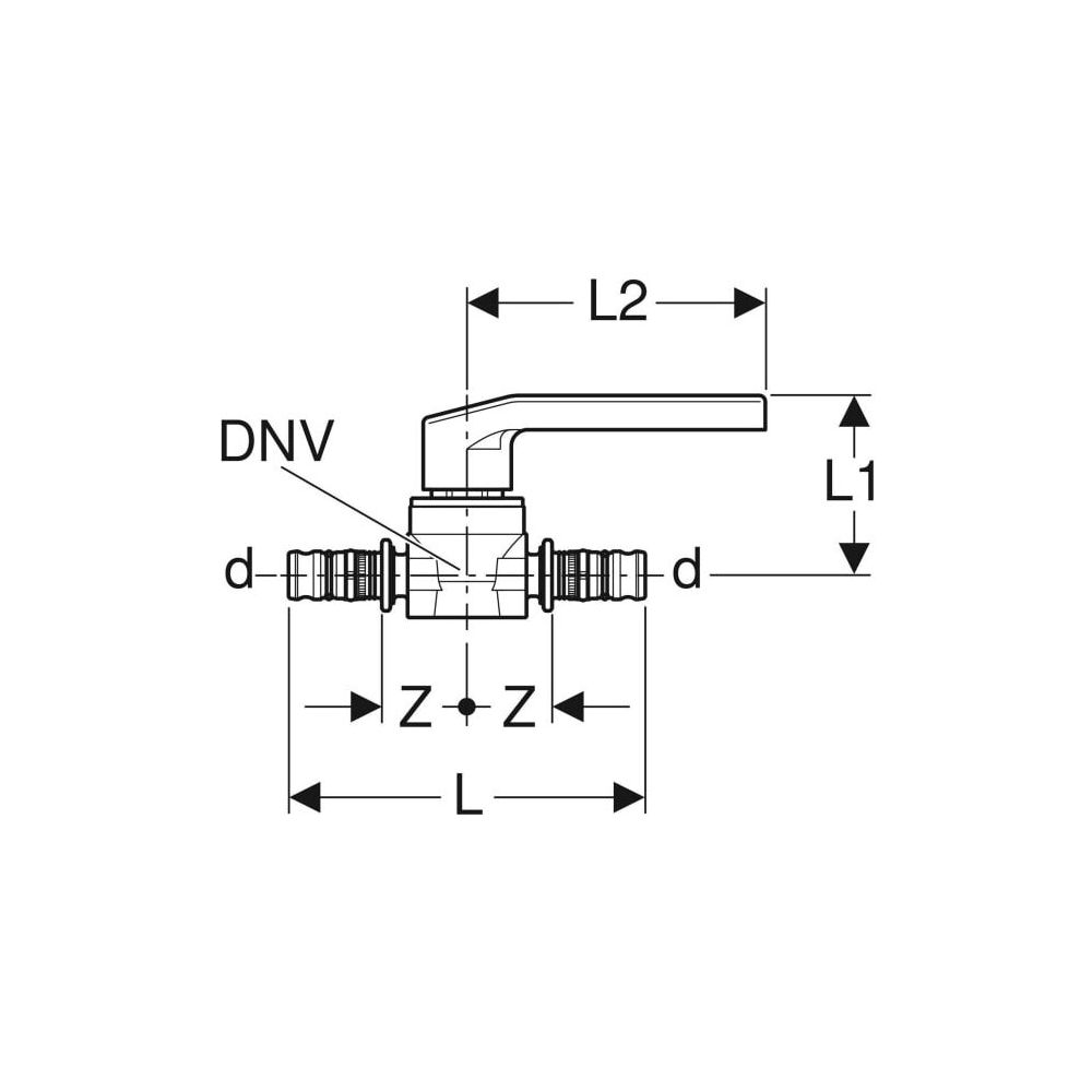 Geberit Mepla Kugelhahn mit Betätigungshebel, Rg, SiBr, d 26mm, PN 10 bar, Rotguss b... GEBERIT-603020002 4025416285113 (Abb. 4)