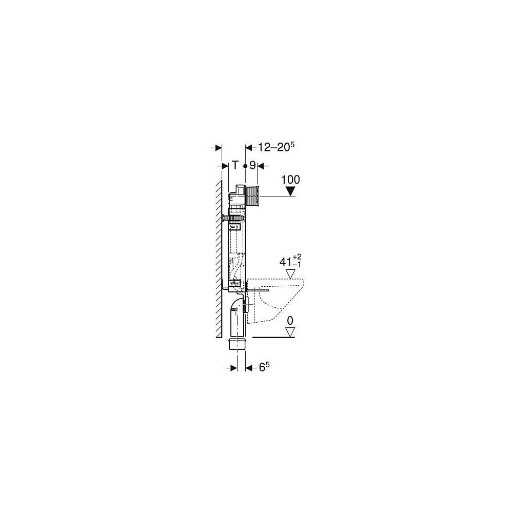 Geberit Kombifix Element für Wand-WC 108cm, mit Sigma Unterputzspülkasten 12cm, für ... GEBERIT-110367005 4025416933953 (Abb. 5)
