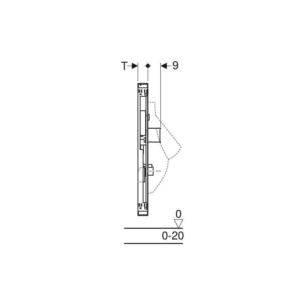 Geberit GIS Element für Urinal, 114-132cm, universell, für verdeckte Urinalsteuerung... GEBERIT-461689001 4025416801832 (Abb. 5)