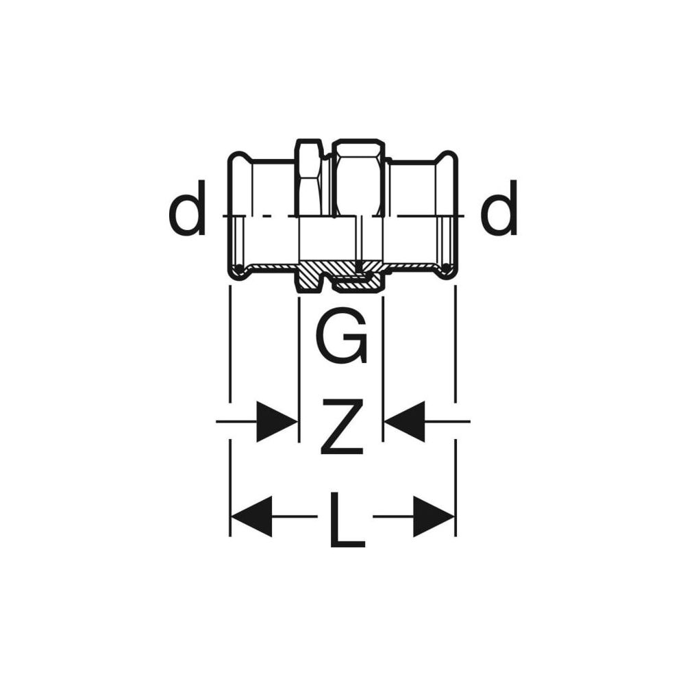Geberit Mapress Edelstahl Verschraubung mit Überwurfmutter aus Chrom-Nickel-Stahl d 28mm... GEBERIT-35393 4024723353935 (Abb. 4)