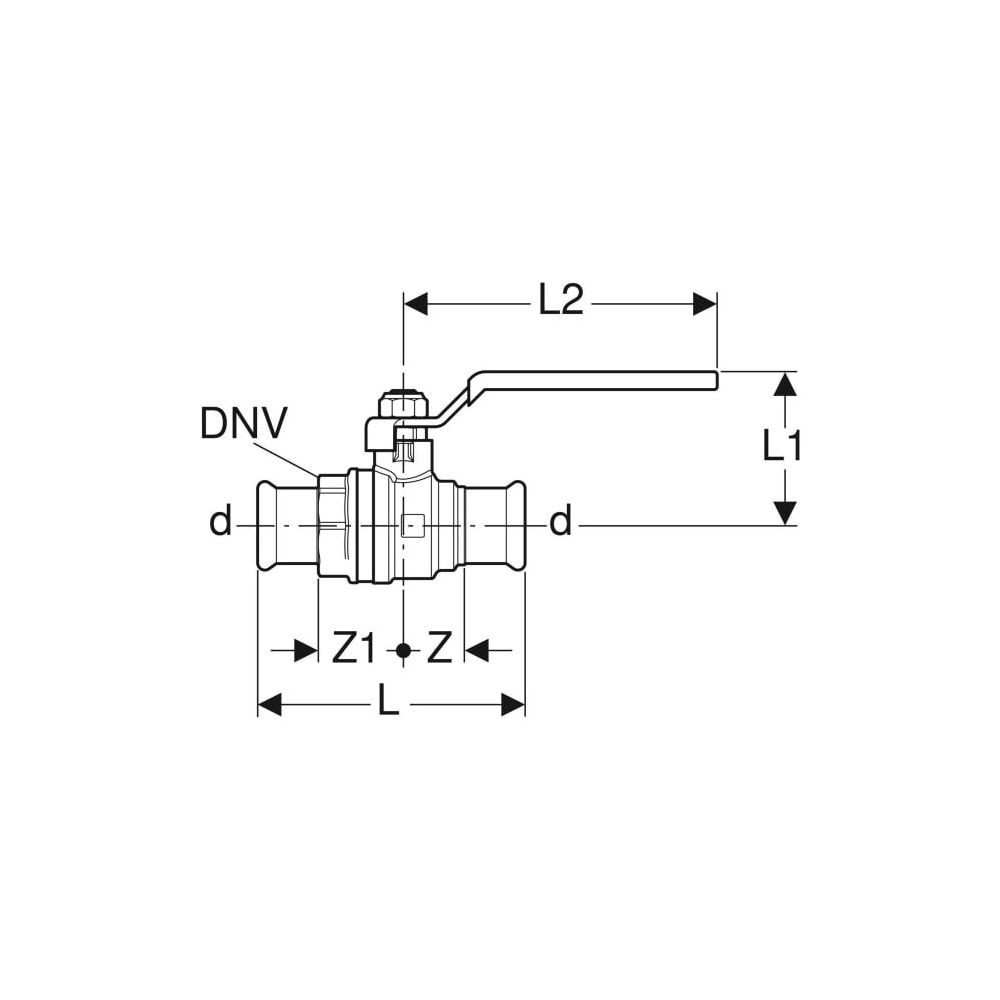 Geberit Mapress Kugelhahn NPW mit Betätigungshebel Außendurchmesser 18mm, 16 bar... GEBERIT-94923 4024723949237 (Abb. 4)