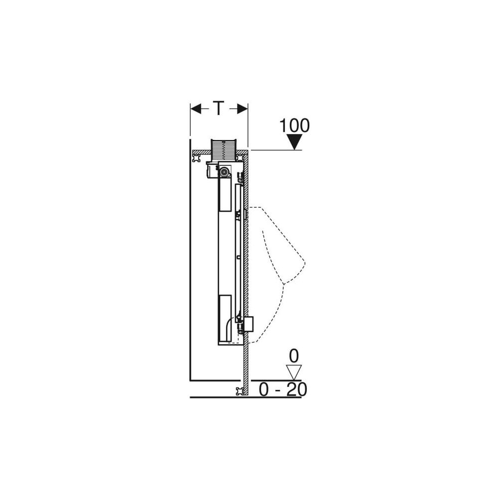 Geberit GIS Element für Urinal, 100cm, universell, für Betätigung von oben... GEBERIT-461622001 4025416756620 (Abb. 5)