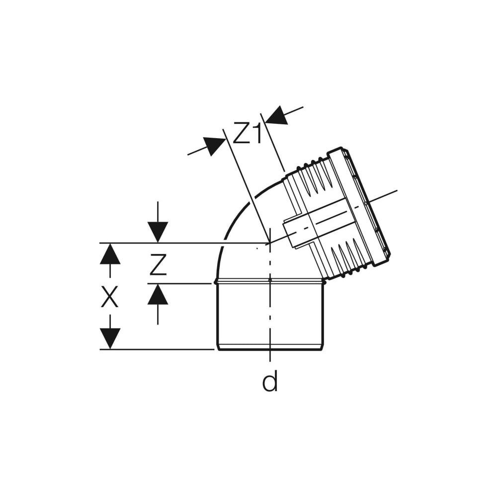 Geberit Silent-PP Bogen 67,5 Grad, Außendurchmesser 160mm... GEBERIT-390723141 4025416084129 (Abb. 4)