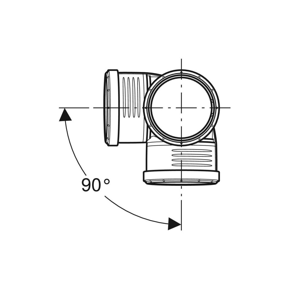 Geberit Silent-PP Eckabzweig 87,5 Grad Außendurchmesser Außendurchmesser 90mm, d1 90... GEBERIT-390459141 4025416937135 (Abb. 4)