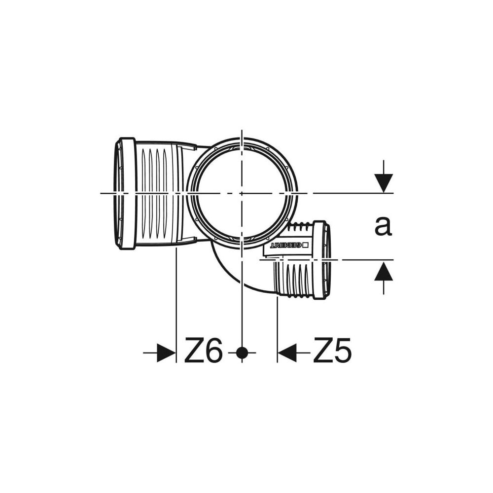 Geberit Silent-PP Schachtbogenabzweig 87,5 Grad links d 110mm, d1 75mm, d2 110mm... GEBERIT-390564141 4025416937562 (Abb. 4)