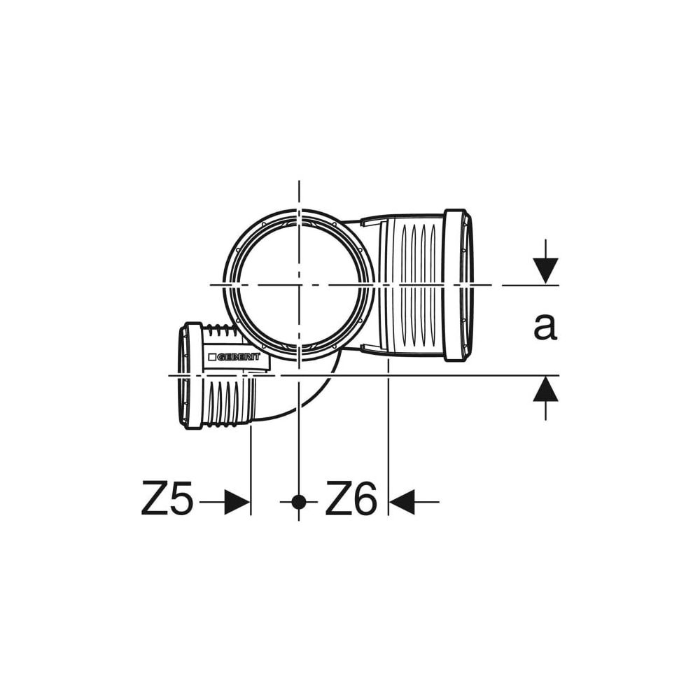 Geberit Silent-PP Schachtbogenabzweig 87,5 Grad rechts d 110mm, d1 75mm, d2 110mm... GEBERIT-390563141 4025416937555 (Abb. 4)