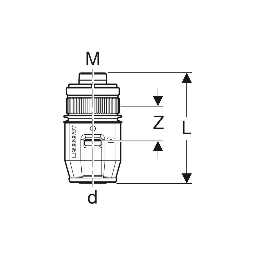 Geberit PushFit Schnellkupplung CW617N, d 16mm, M 25mm... GEBERIT-650652001 4025416712022 (Abb. 4)