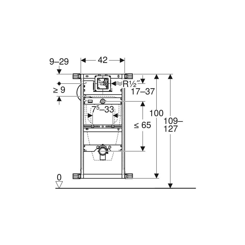Geberit Kombifix Element für Urinal, 109-127cm, universell... GEBERIT-457611001 4025416756347 (Abb. 4)