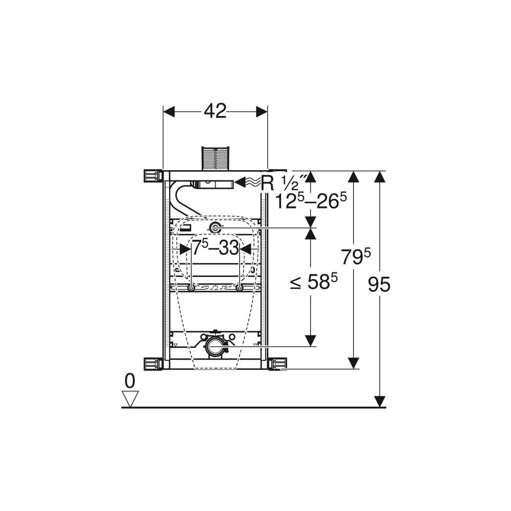 Geberit Kombifix Element für Urinal, 98cm, universell, für Betätigung von oben... GEBERIT-457612001 4025416756255 (Abb. 4)