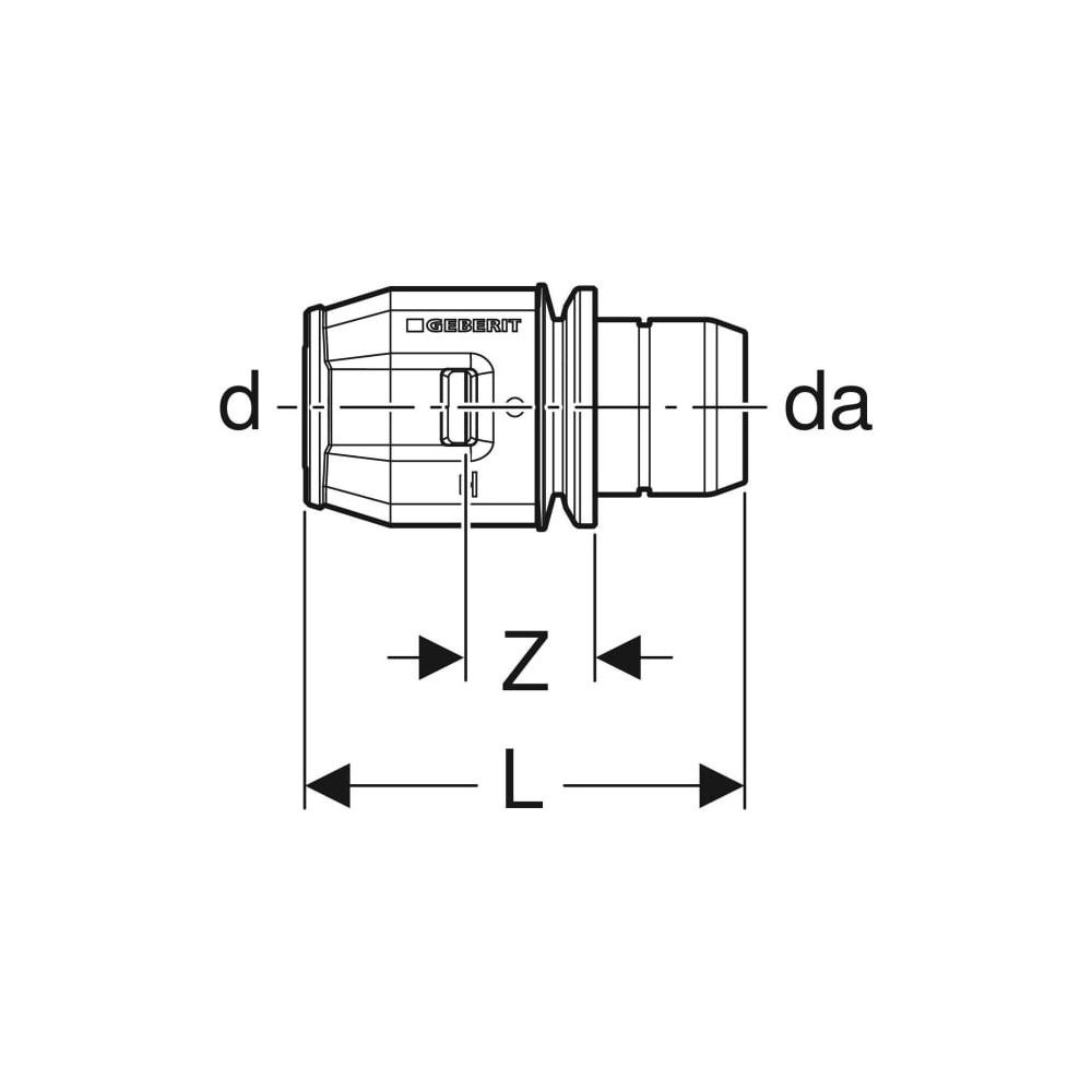 Geberit PushFit Übergang auf Verteiler mit Steckanschluss CW617N, d 20mm, da 28mm... GEBERIT-653461001 4025416315841 (Abb. 4)
