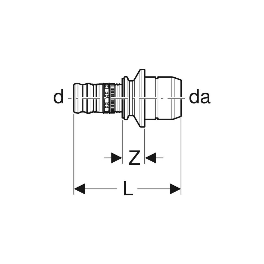 Geberit Mepla Übergang auf Verteiler mit Steckanschluss CW617N, d 26mm, da 28mm... GEBERIT-653443001 4025416722847 (Abb. 4)