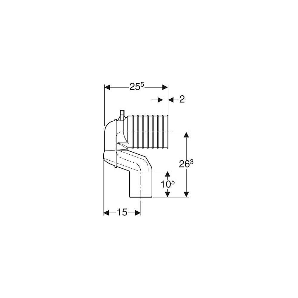 Geberit Set P-Anschlussbogen für Stand-WC Außendurchmesser 90mm... GEBERIT-131081111 4025416073604 (Abb. 4)