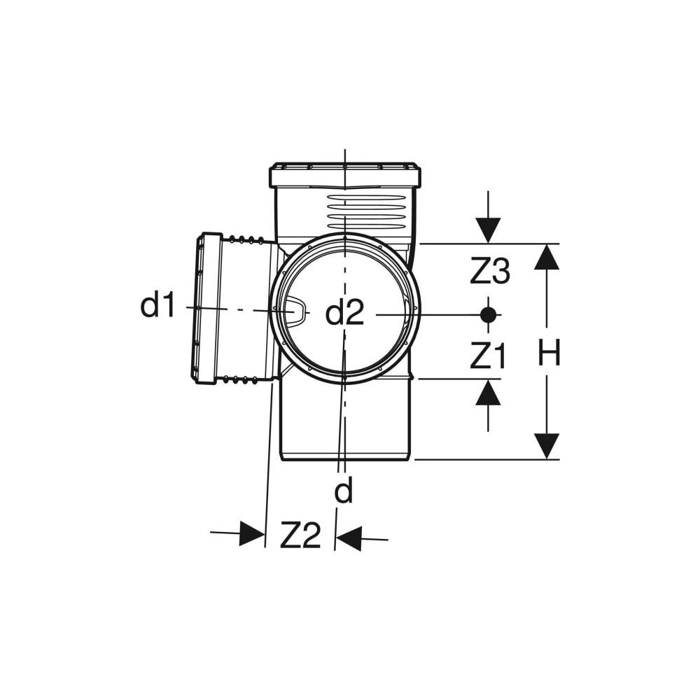 Geberit Silent-PP Eckabzweig 87,5 Grad Außendurchmesser Außendurchmesser 90mm, d1 90... GEBERIT-390459141 4025416937135 (Abb. 5)