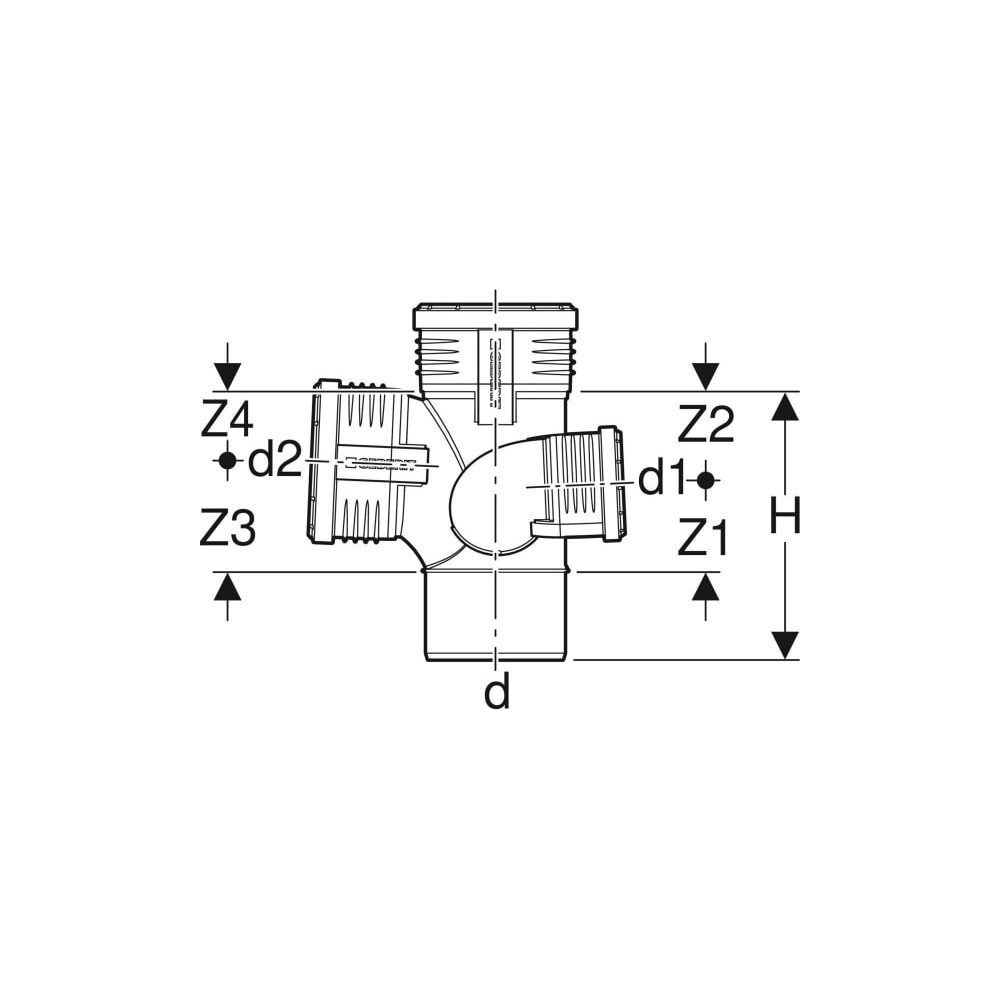 Geberit Silent-PP Schachtbogenabzweig 87,5 Grad links d 110mm, d1 75mm, d2 110mm... GEBERIT-390564141 4025416937562 (Abb. 5)