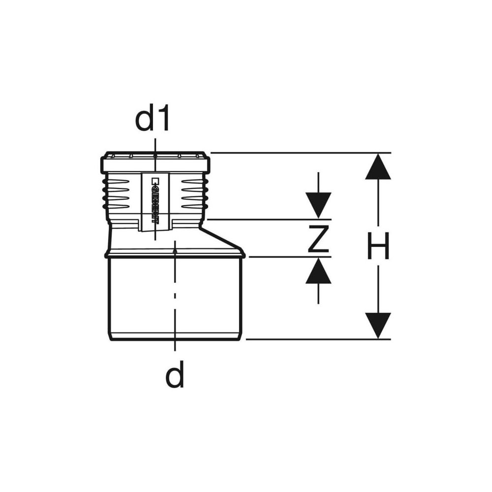 Geberit Silent-PP Reduktion exzentrisch Außendurchmesser 50mm, d1 32mm... GEBERIT-390279141 4025416085447 (Abb. 5)
