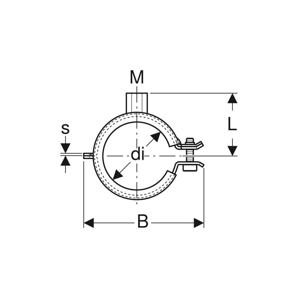 Geberit Rohrschelle gedämmt, mit Gewindemuffe M8, M10 1,0215, di 25–30mm, galvanisch... GEBERIT-601853261 4025416498452 (Abb. 4)