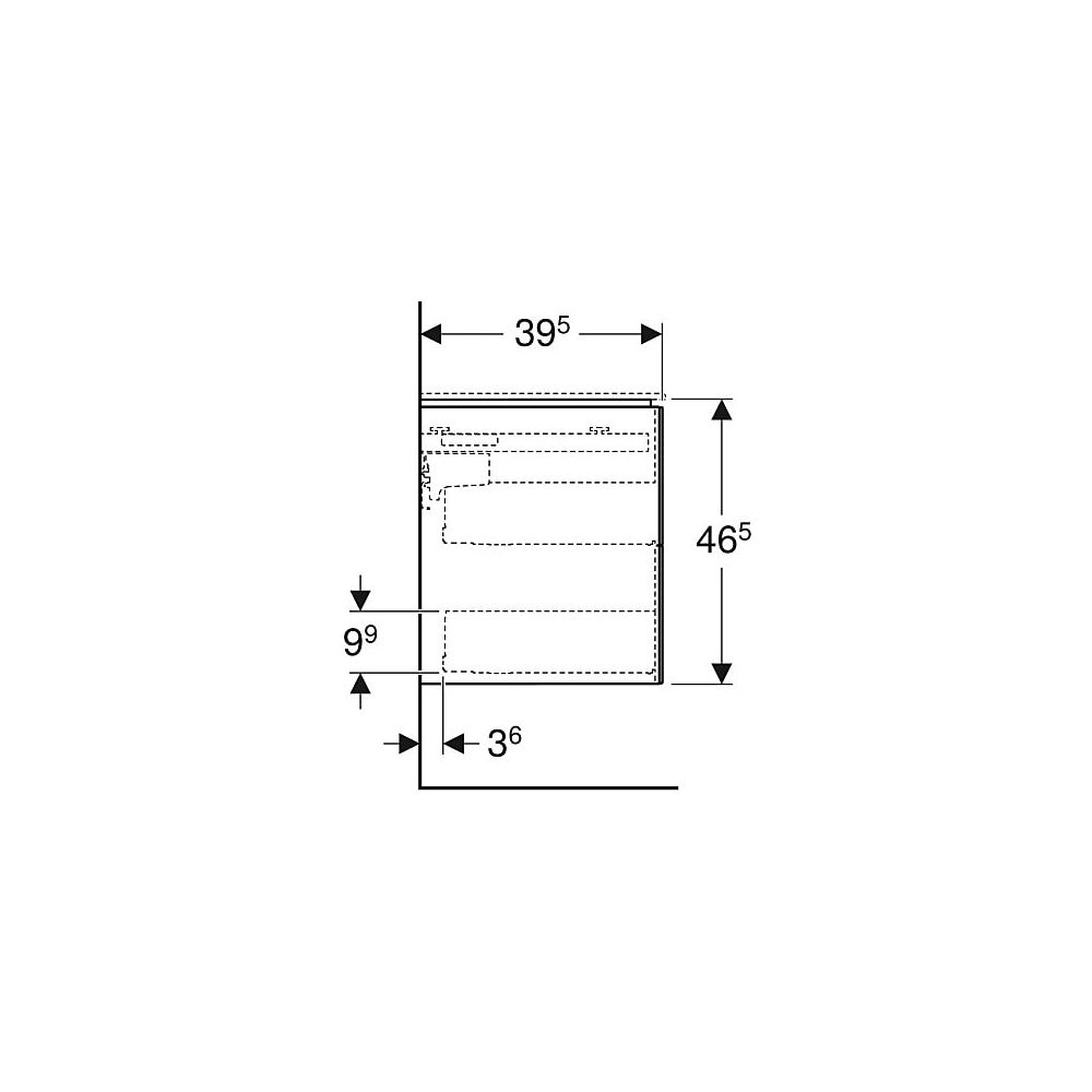 Geberit ONE Unterschrank für Waschtisch, 2 Schubladen, verkürzte Ausladung, 104,5x46... GEBERIT-500386011 4025410572387 (Abb. 6)