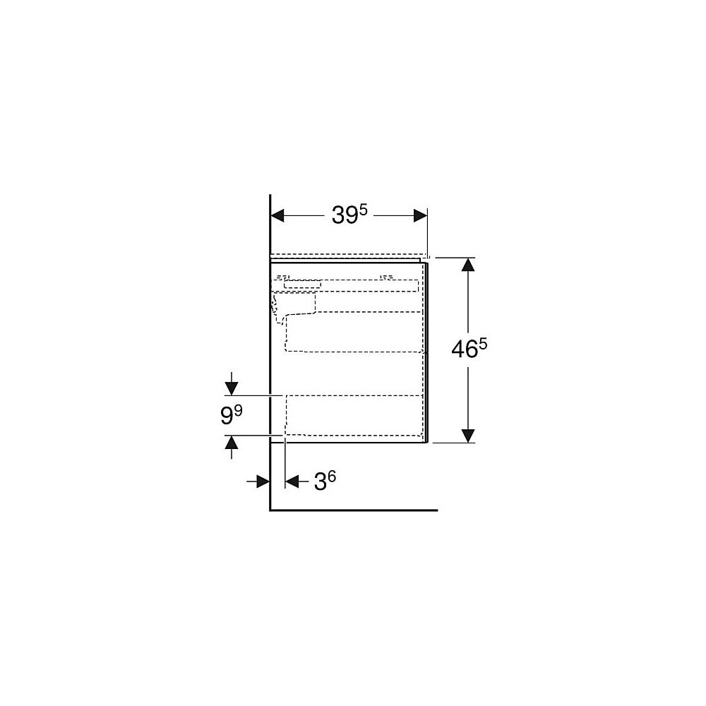 Geberit ONE Unterschrank für Waschtisch, 2 Schubladen, verkürzte Ausladung, 89,5x46,... GEBERIT-500385011 4025410572417 (Abb. 6)