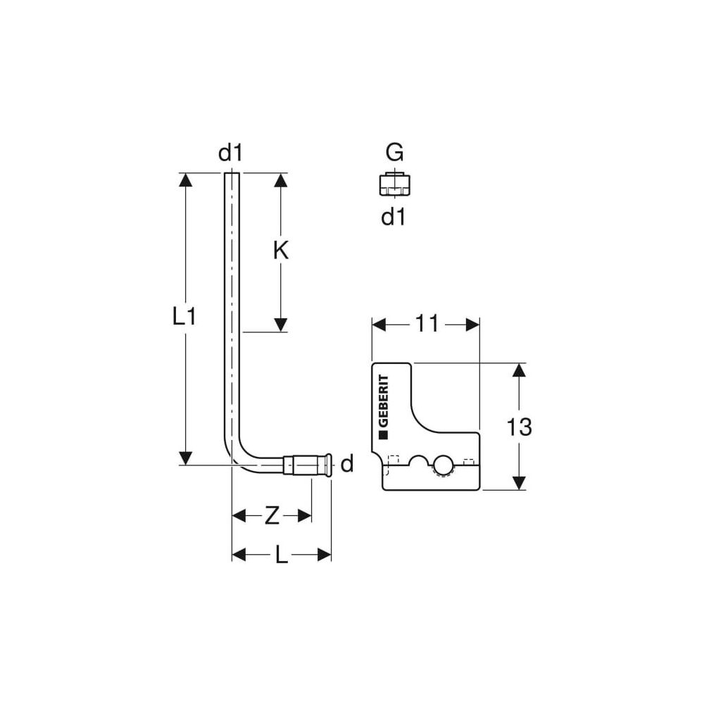 Geberit Mapress Metallrohr-Anschlussbogen 90 Grad mit Dämmbox Anschlussverschr. für Euro... GEBERIT-63126 4025410585226 (Abb. 4)