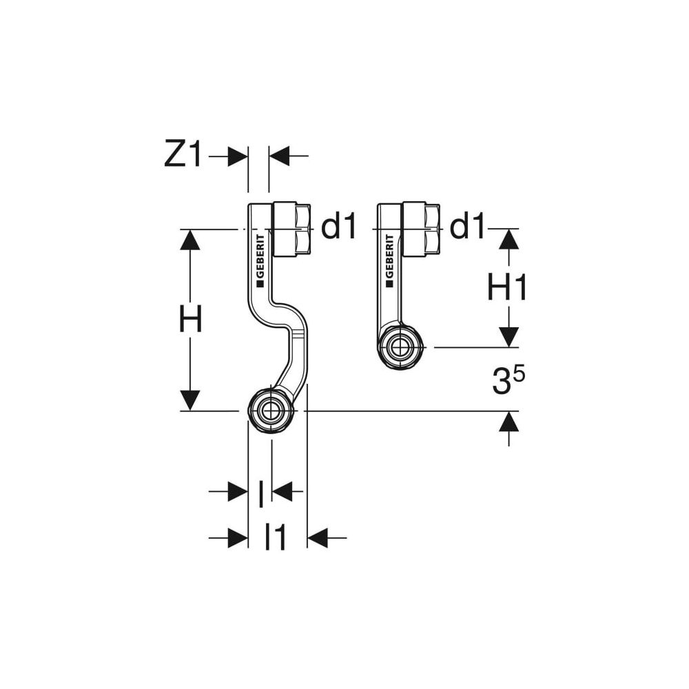 Geberit Mepla Set Anschluss-T-Stücke für Vor-/Rücklauf, mit Anschlussverschraubung f... GEBERIT-612361227 4025410584991 (Abb. 5)