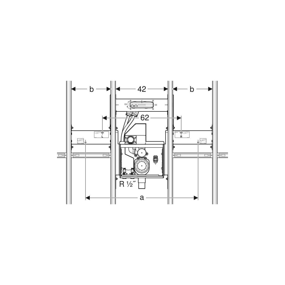 Geberit GIS Set für ONE Waschtisch verkürzte Ausladung, ONE Wandarmatur, UP-Drehgeru... GEBERIT-461474001 4025416781004 (Abb. 4)