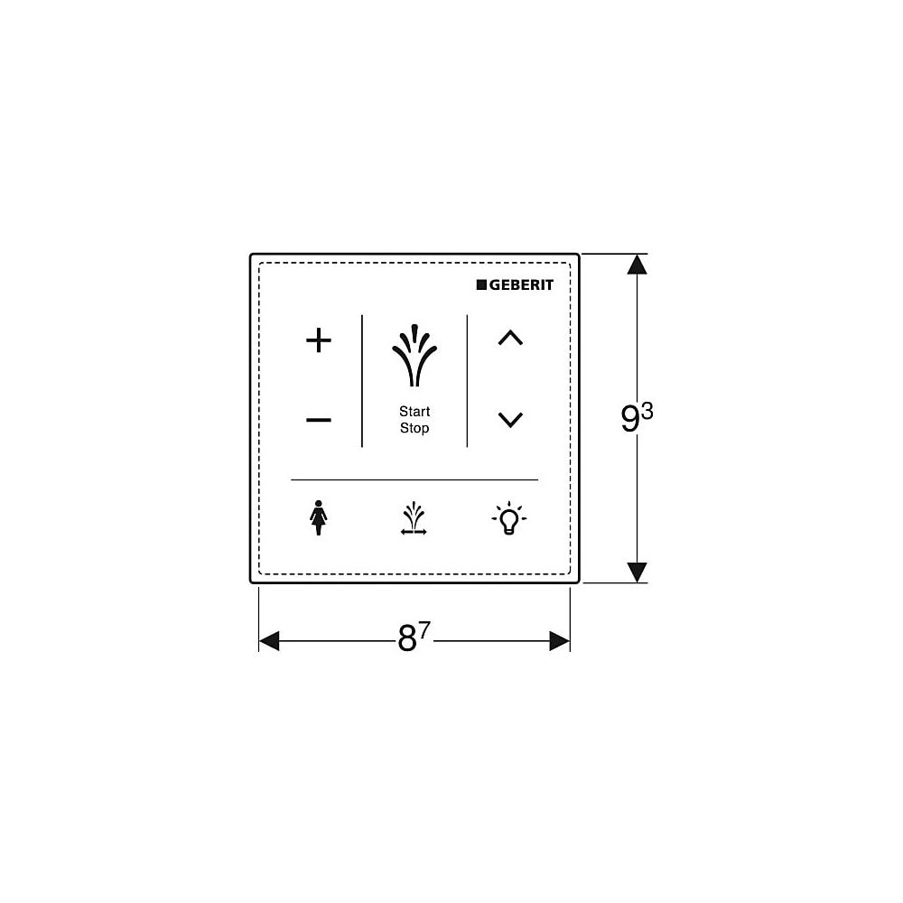 Geberit Wandbedienpanel für Geberit AquaClean Sela, Weiß/Glas... GEBERIT-147041SI1 4025416816218 (Abb. 5)