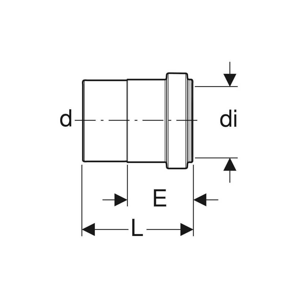 Geberit Silent db20 Anschlusssteckmuffe reduziert d 56mm, di 50mm... GEBERIT-305040143 4025416354307 (Abb. 4)