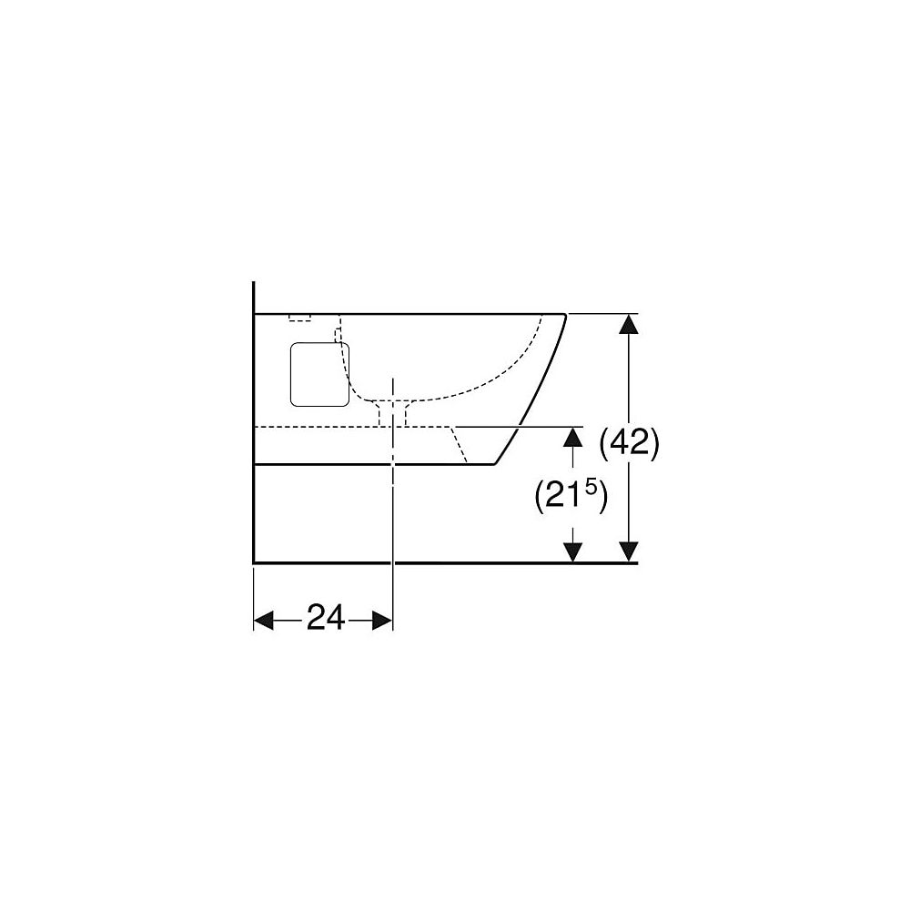 Geberit Renova Plan Wandbidet teilgeschlossene Form, Tiefe 54cm, Überlauf sichtbar, ... GEBERIT-500380011 4025416211730 (Abb. 6)