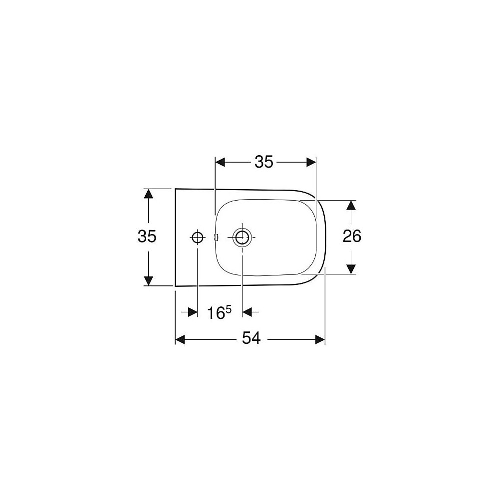Geberit Renova Plan Wandbidet teilgeschlossene Form, Tiefe 54cm, Überlauf sichtbar, ... GEBERIT-500380011 4025416211730 (Abb. 4)