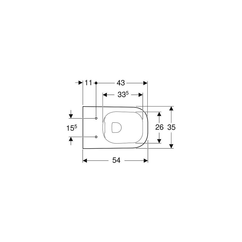 Geberit Renova Plan Wand-WC Tiefspüler, teilgeschlossene Form, Rimfree Tiefe 54cm, W... GEBERIT-500378018 4025416089056 (Abb. 4)
