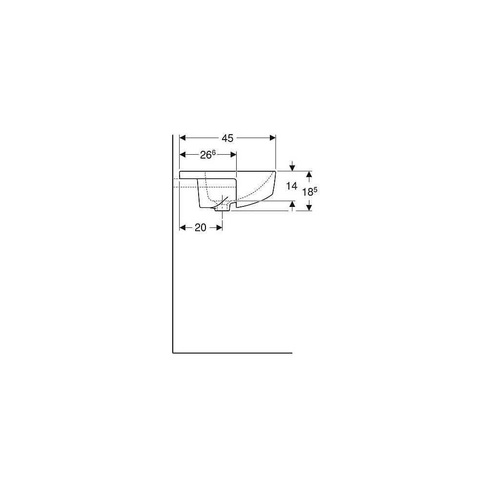 Geberit VariForm Halbeinbauwaschtisch rechteckig Überlauf sichtbar, Weiß/KeraTect... GEBERIT-500681001 4025410643384 (Abb. 6)