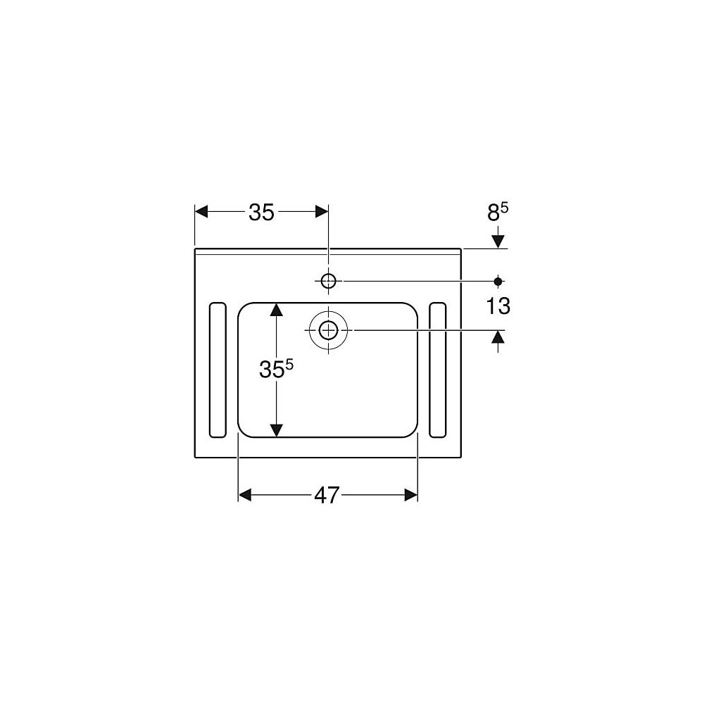 Geberit Publica Waschtisch eckiges Design, Ausschnitten barrierefrei demenzgerecht B... GEBERIT-500666012 4025410587428 (Abb. 5)