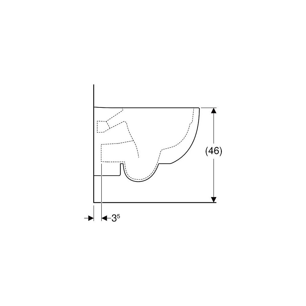 Geberit Renova Comfort Wand-WC Tiefspüler, erhöht, geschlossene Form, Rimfree Tiefe ... GEBERIT-500694011 4025416709787 (Abb. 6)
