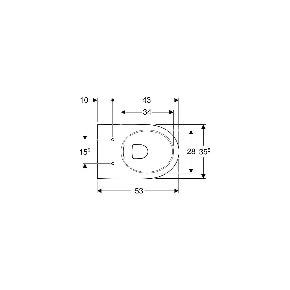 Geberit Renova Comfort Wand-WC Tiefspüler, erhöht, geschlossene Form, Rimfree Tiefe ... GEBERIT-500694011 4025416709787 (Abb. 4)