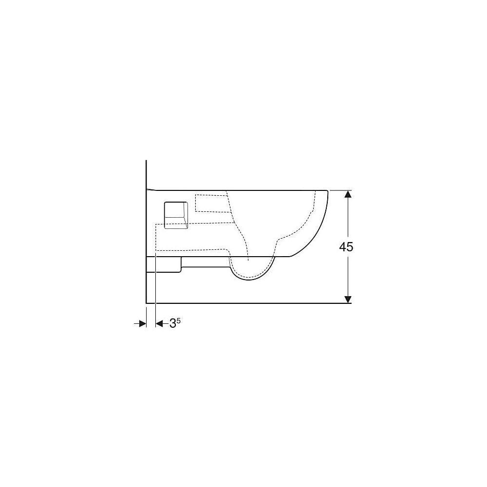 Geberit Renova Comfort Wand-WC Tiefspüler, verlängerte Ausladung, teilgeschlossene F... GEBERIT-500693011 4025416709756 (Abb. 6)