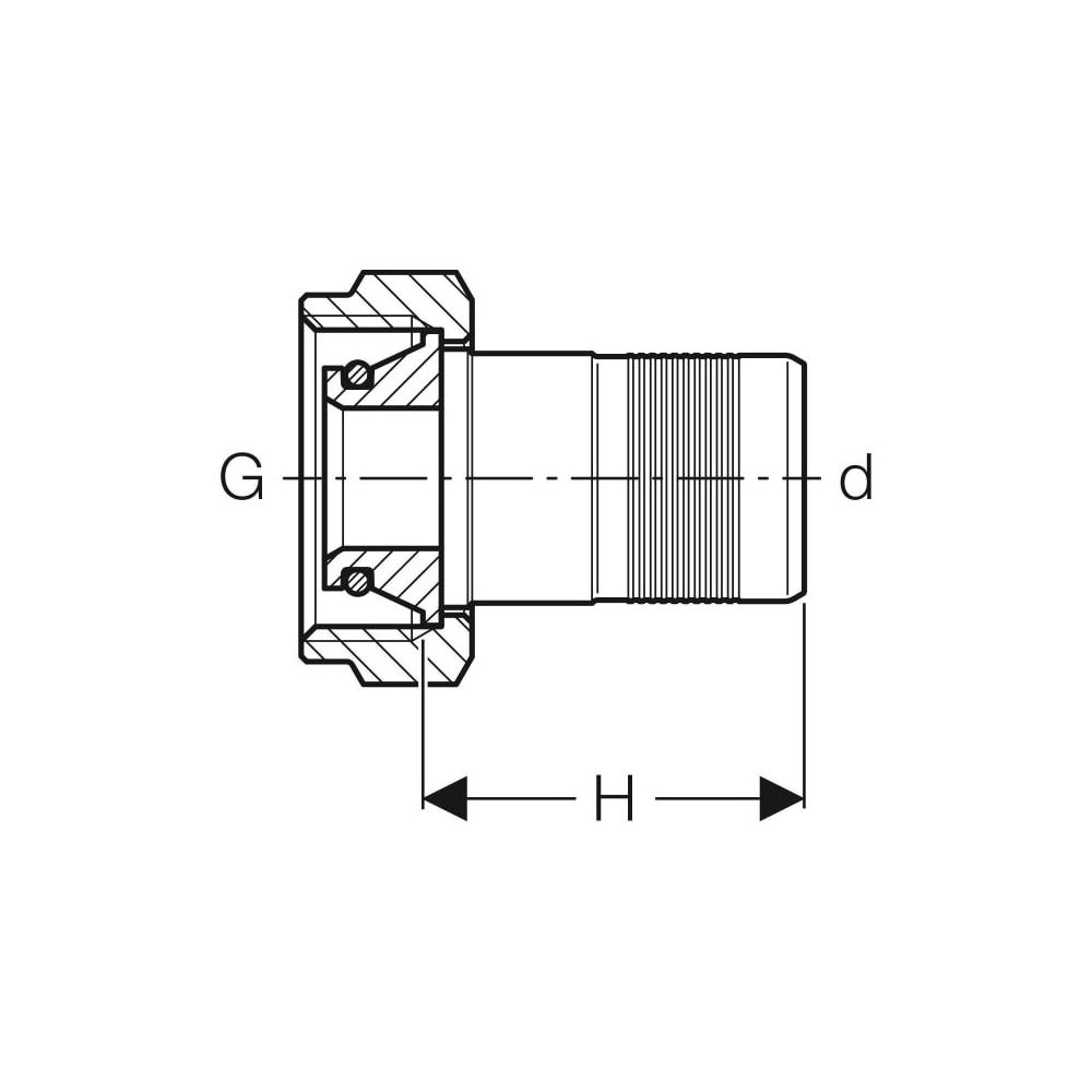 Geberit Verteilerabgang mit Steckende, für Eurokonus, d 20mm, G 3/4″, Rotguss bleifr... GEBERIT-651624001 4025416842309 (Abb. 4)