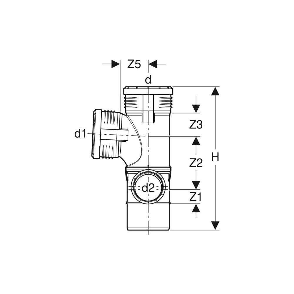Geberit Silent-PP Kombibogeneckabzweig 87,5 Grad rechts d 110mm, d1 110mm, d2 50mm... GEBERIT-390565141 4025416296232 (Abb. 5)
