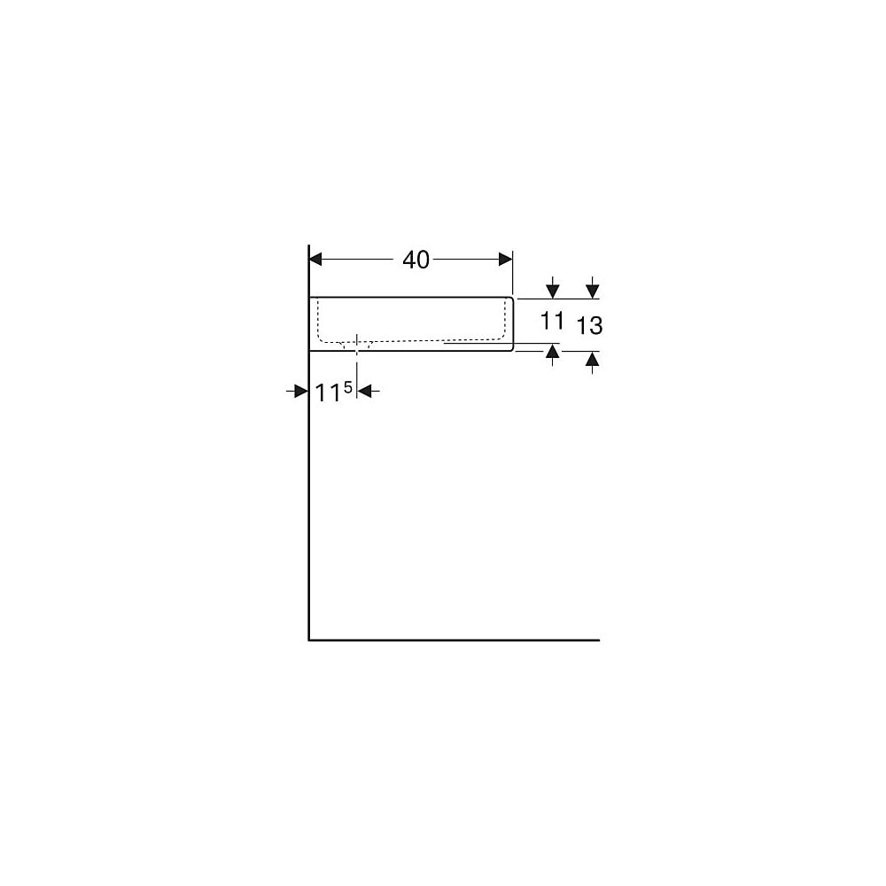 Geberit Publica Mehrzweckbecken ohne Überlauf, Breite 60cm, Tiefe 40cm, ohne Überlau... GEBERIT-360060000 4022009080490 (Abb. 6)
