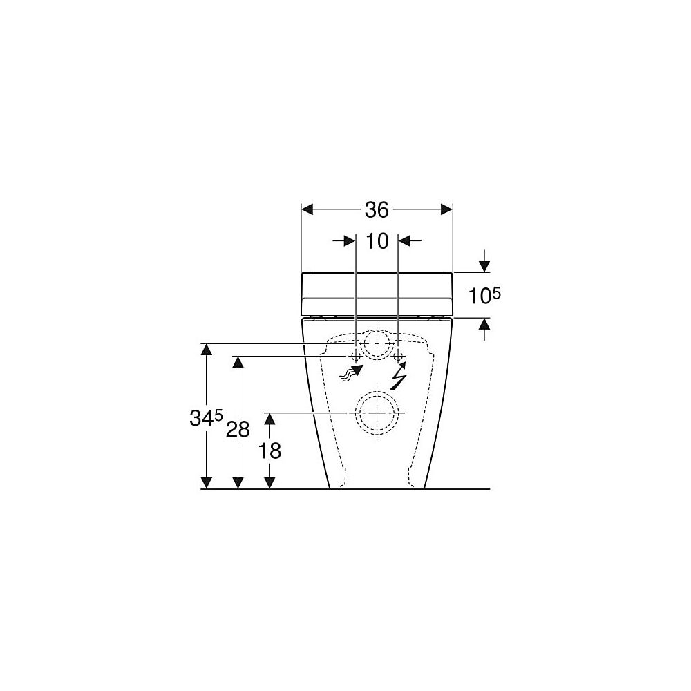 Geberit AquaClean Tuma Comfort WC-Komplettanlage Stand-WC, wandbündig, Edelstahl geb... GEBERIT-146310FW1 4025410758590 (Abb. 6)