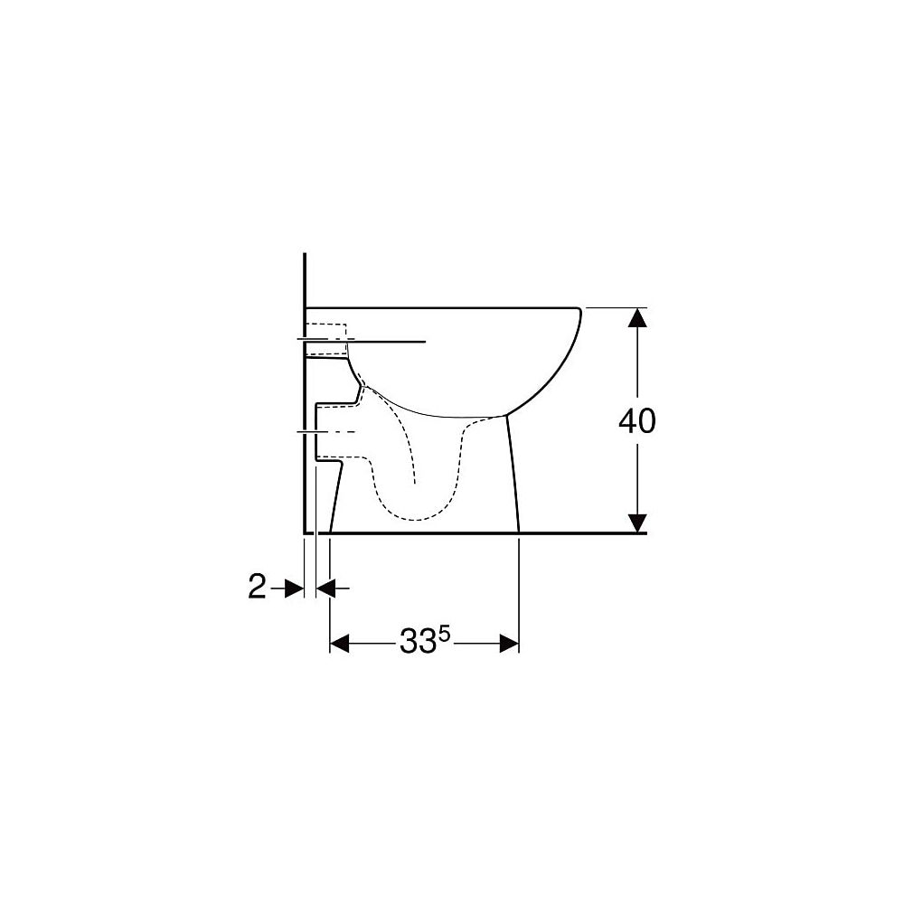Geberit Renova Stand-WC Tiefspüler, Abgang horizontal, teilgeschlossene Form, Tiefe ... GEBERIT-500810012 4025410695826 (Abb. 6)