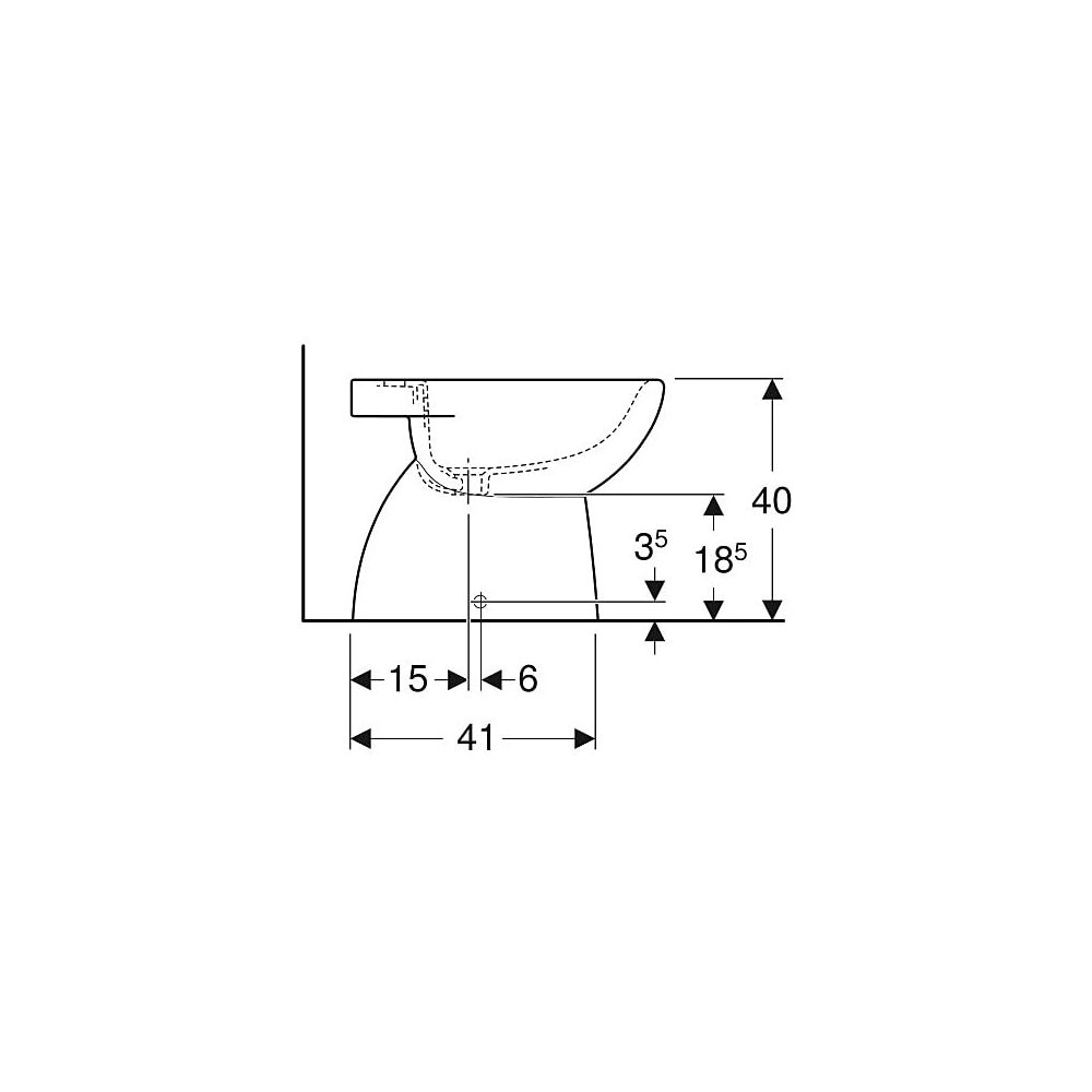 Geberit Renova Standbidet teilgeschlossene Form, Tiefe 52cm, Überlauf sichtbar, Weiß... GEBERIT-500812018 4025410712462 (Abb. 6)