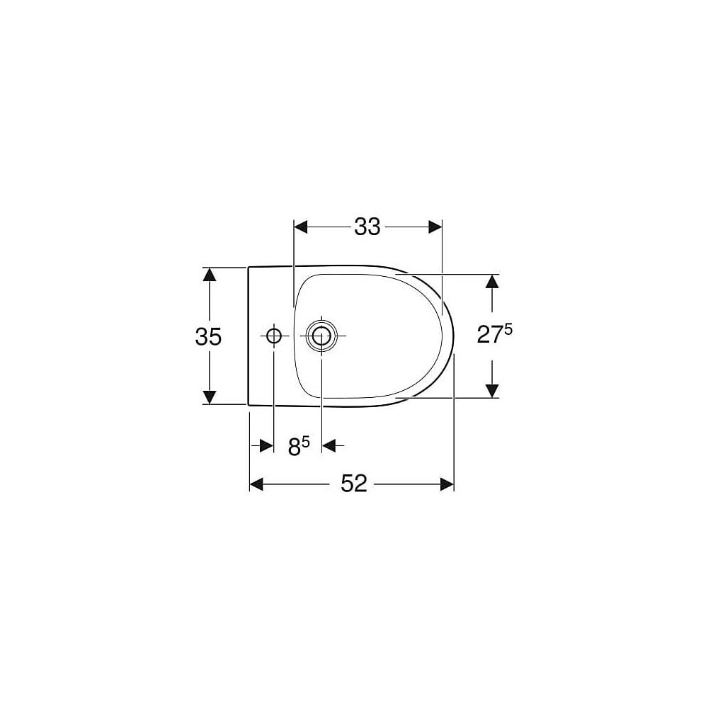 Geberit Renova Standbidet teilgeschlossene Form, Tiefe 52cm, Überlauf sichtbar, Weiß... GEBERIT-500812018 4025410712462 (Abb. 4)